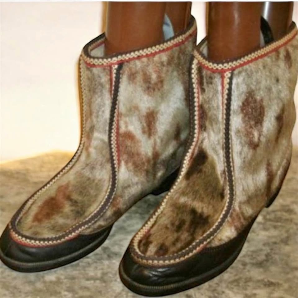 RARE Vintage 1950's Bootinos Fur Boots Size 7.5