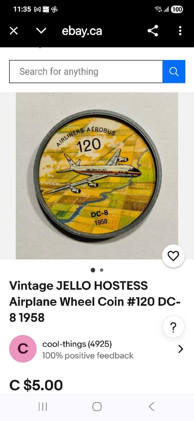 Jell-o Hostess Airplane Promotional Token - photo 3