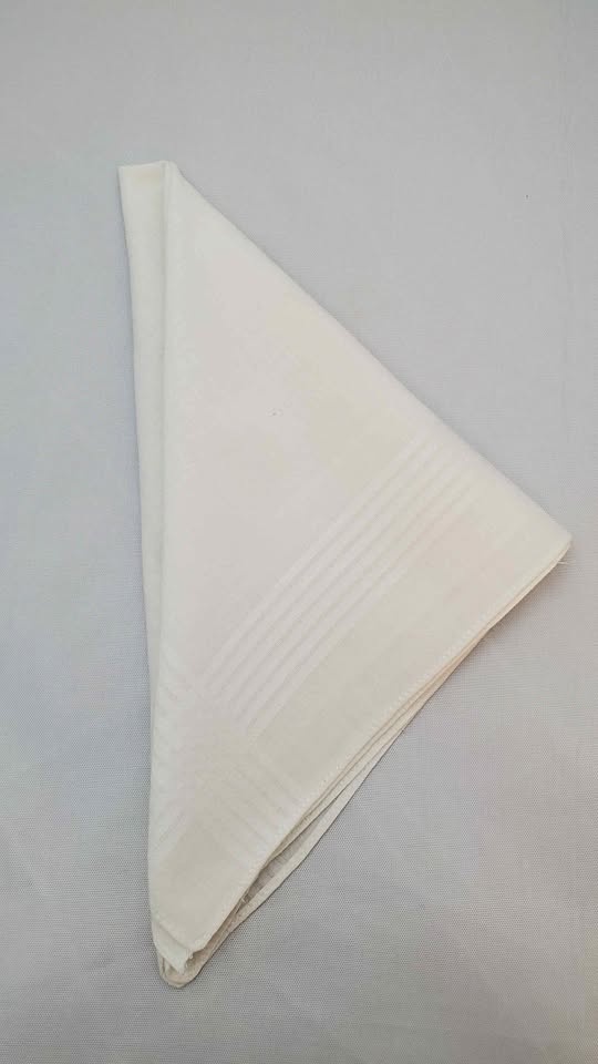 White Cotton Handkerchief, Pocket Square