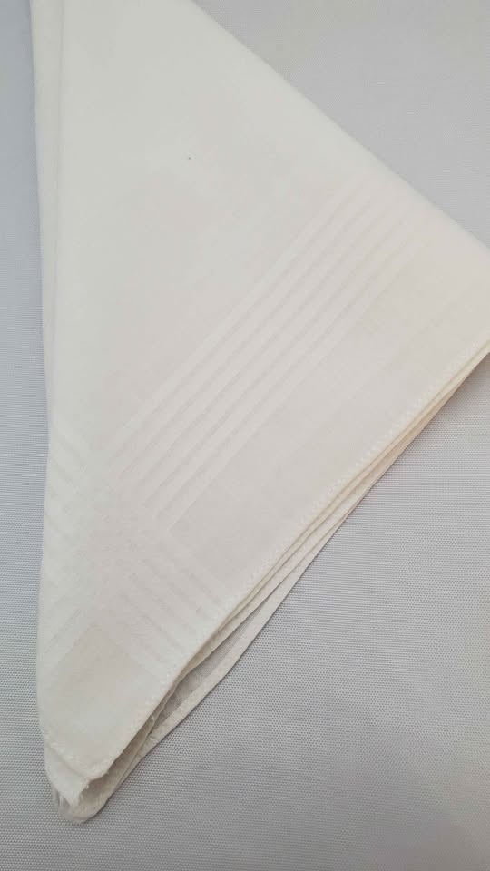 White Cotton Handkerchief, Pocket Square - photo 2