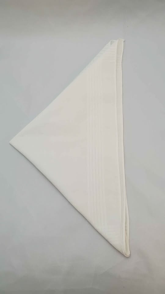 White Cotton Handkerchief, Pocket Square - photo 4