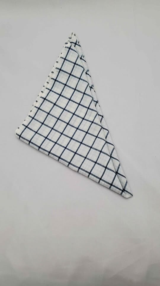 Checkered Cotton Handkerchief, Pocket Square