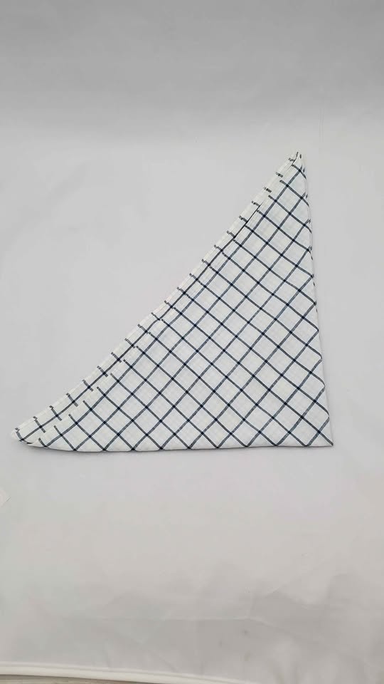 Checkered Cotton Handkerchief, Pocket Square - photo 2