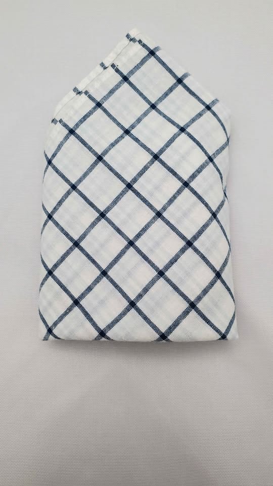 Checkered Cotton Handkerchief, Pocket Square - photo 4