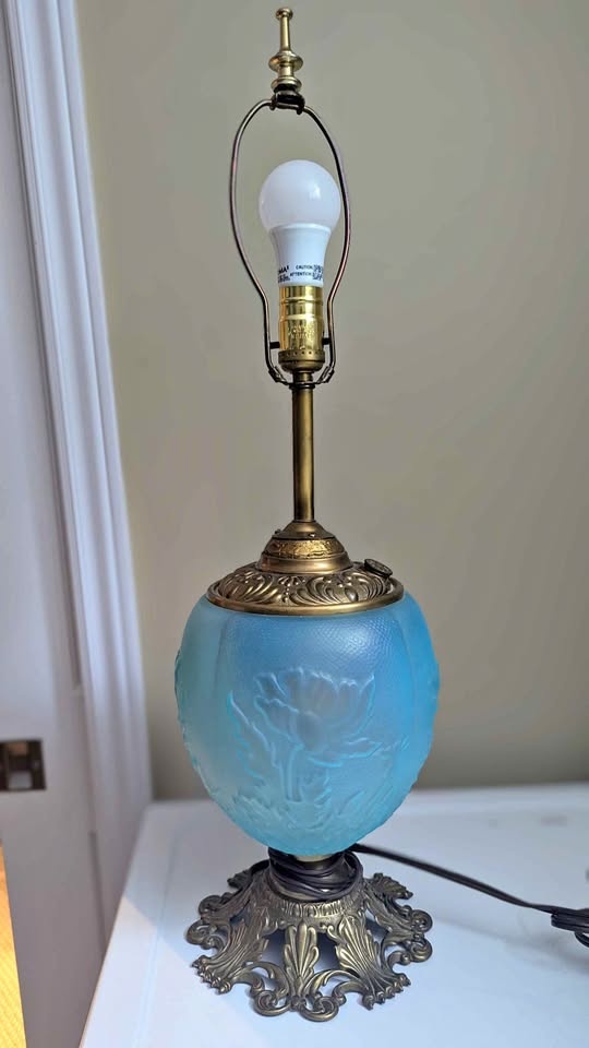 Antique Oil Lamp Converted to Electric