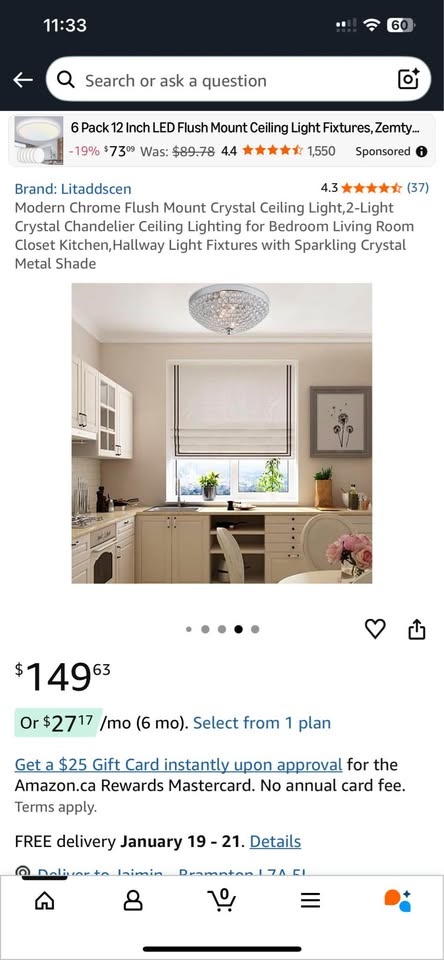 Modern bowl shape crystal ceiling light fixture - photo 4