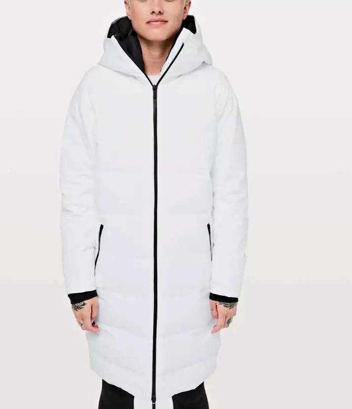 Lululemon Slush Hour Parka White Long Jacket Size 12