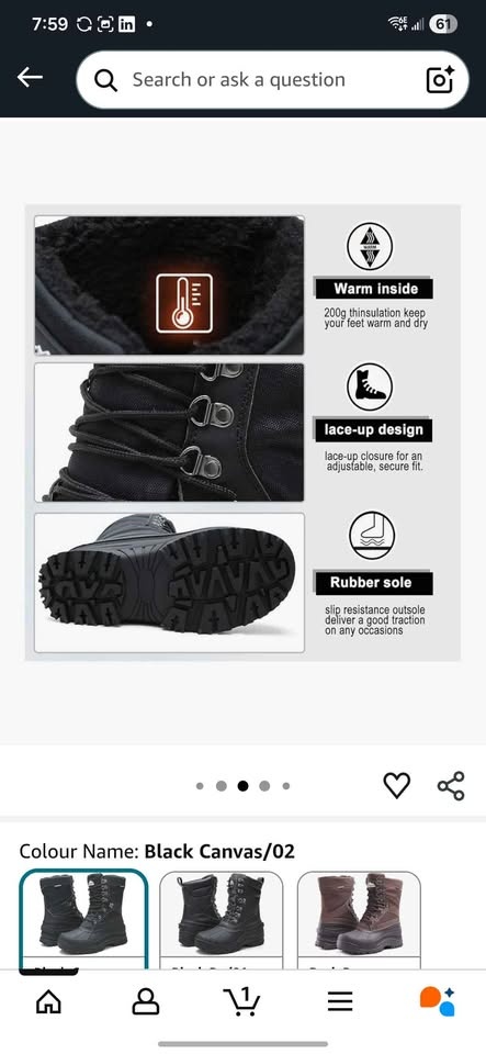 Aleader Black Men's Winter Boots - Size 11 - photo 3
