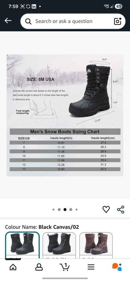 Aleader Black Men's Winter Boots - Size 11 - photo 4