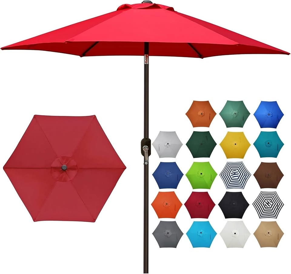 Blissun 7.5 ft Patio Umbrella, Yard Umbrella Push