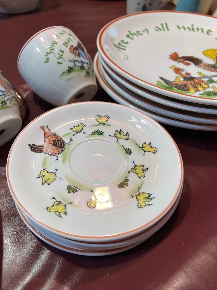 Vintage Rooster Dinner plates - photo 4