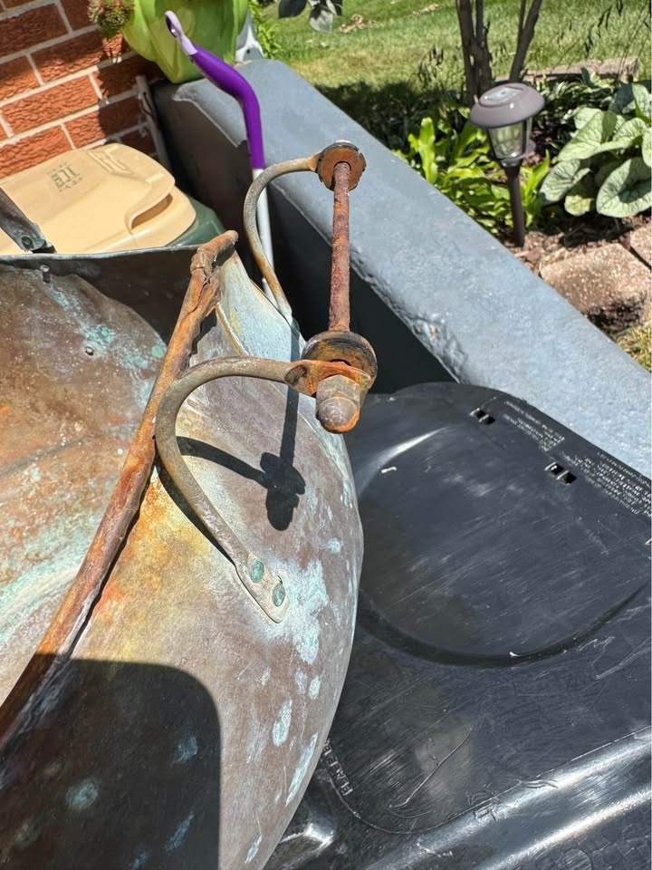 Vintage copper brass coal scuttle bucket - photo 4