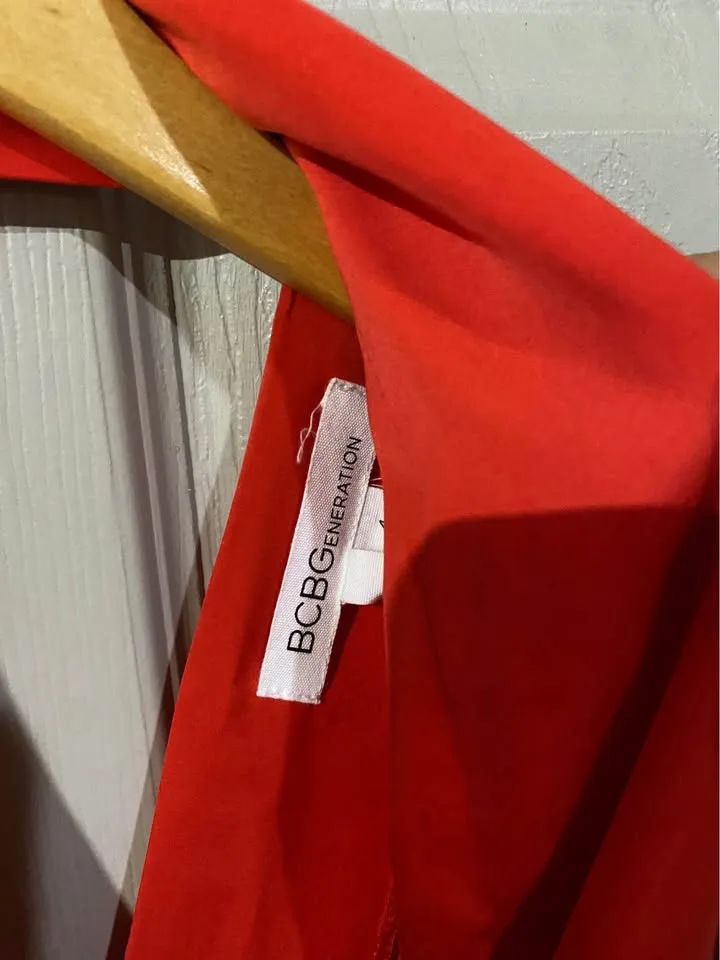 BCBG MAXAZRIA Women Romper Jumpsuit Coral Satin Size 4 image indicator(5)