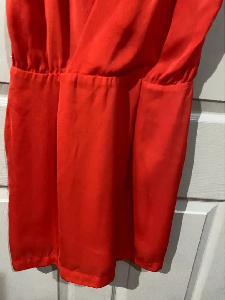 BCBG MAXAZRIA Women Romper Jumpsuit Coral Satin Size 4 image indicator(6)