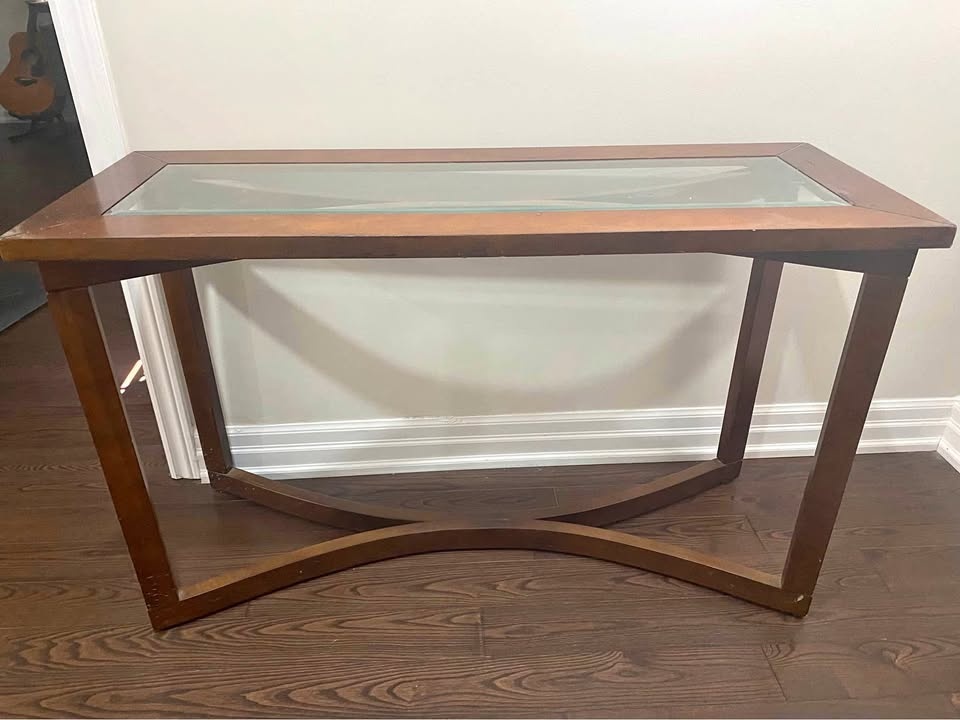 Console table with photo frames