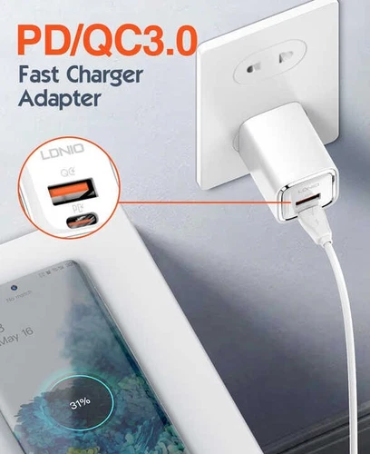 20W PD/QC Fast Charger with USB-C & USB-A Ports - photo 3
