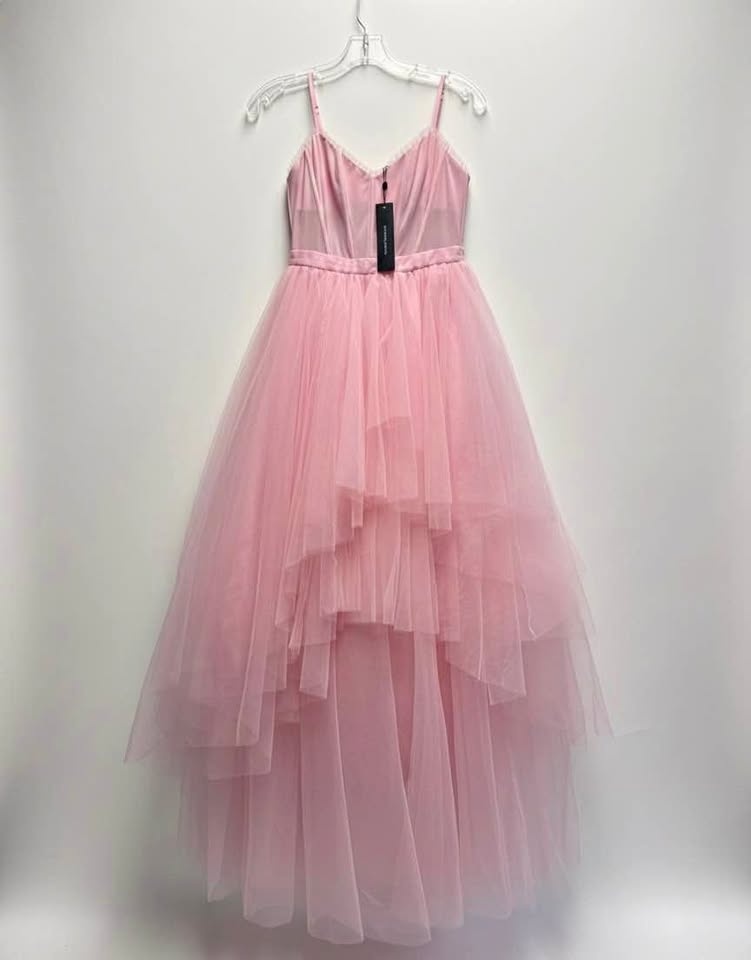 NWT Blush Pink Tulle Tiered Ball Gown Maxi Dress