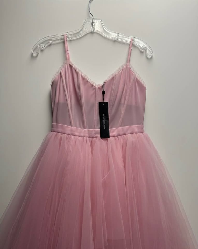 NWT Blush Pink Tulle Tiered Ball Gown Maxi Dress - photo 2