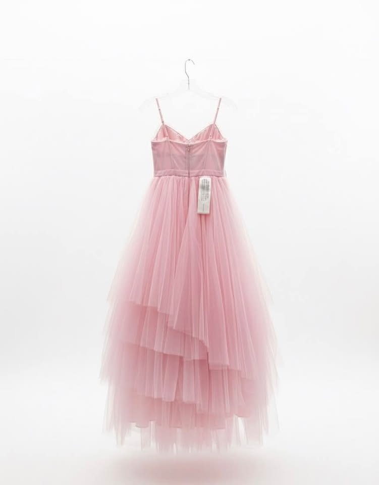 NWT Blush Pink Tulle Tiered Ball Gown Maxi Dress - photo 3
