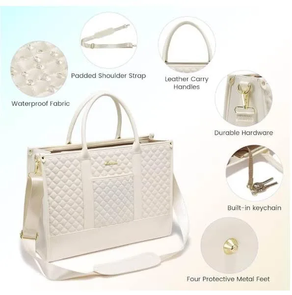 LOVEVOOK Laptop Bag for Women with Clutch image indicator(2)