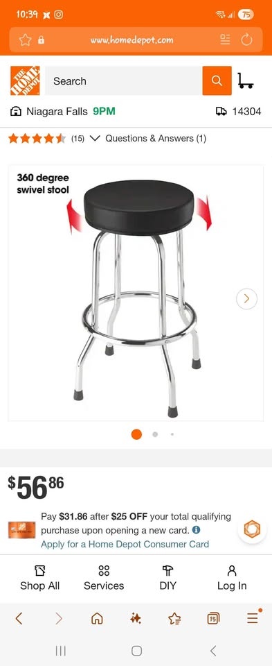 Big red shop stool - photo 2