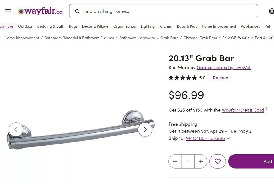 Contemporarily bathroom safety Grab Bar - photo 2
