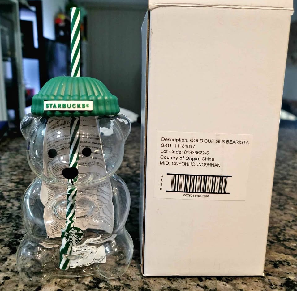 Starbucks Bearista Bear Glass Cold Cup - Limited Edition