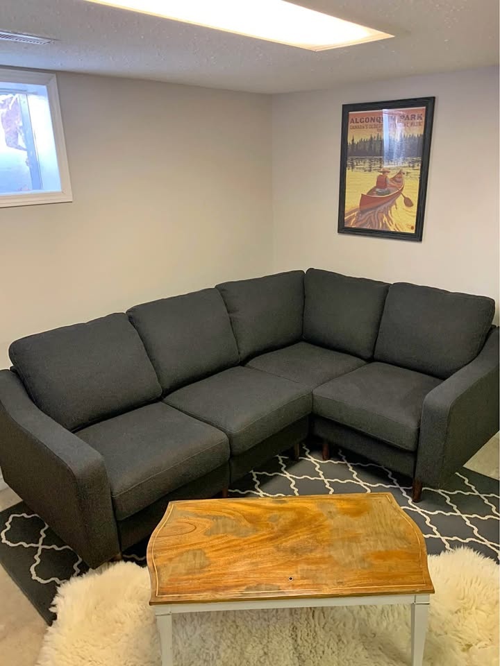 COZY Original Sectional – Charcoal | Like New