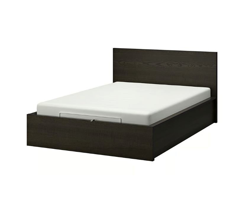 IKEA MALM Queen Storage Bed Frame with Haugsvar Mattress - photo 4