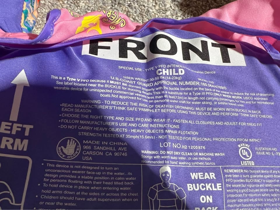 New Paddle Pals Kids Swim Life Vest 30-50lb, Body Glove - photo 3
