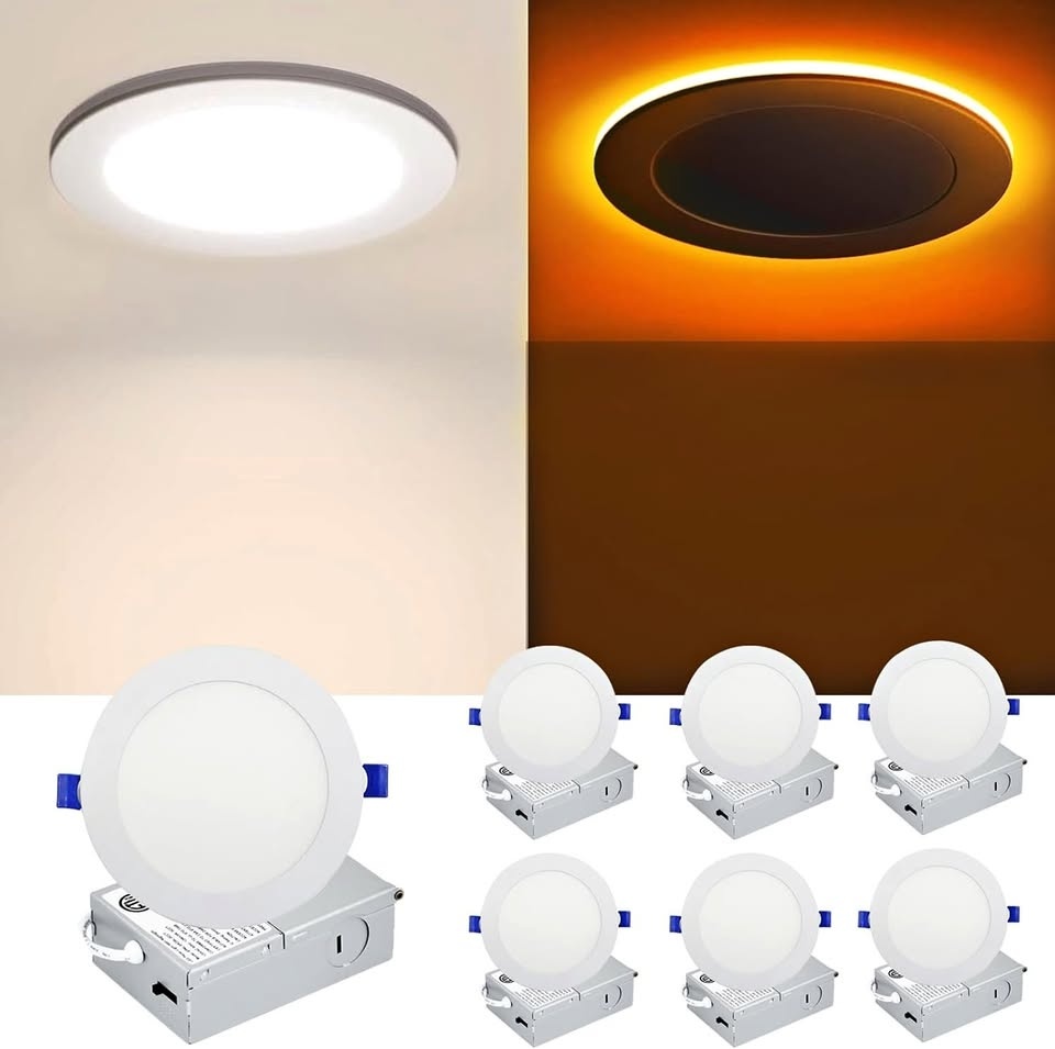 6" LED Pot Lights (6 Pack) + Night Light Mode