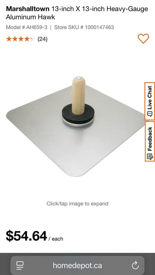 Marshalltown 13″ x 13″ Aluminum Hawk - New - photo 4