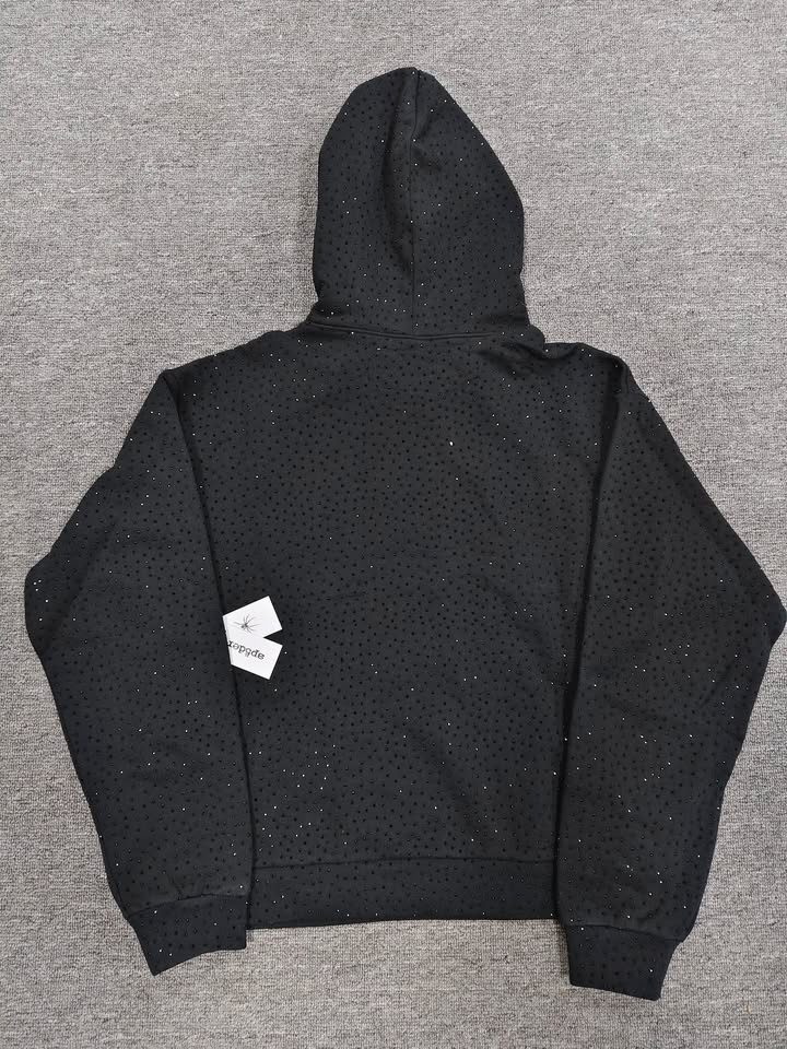 Black Sp5der VVS Rhinestone Hoodie - photo 3