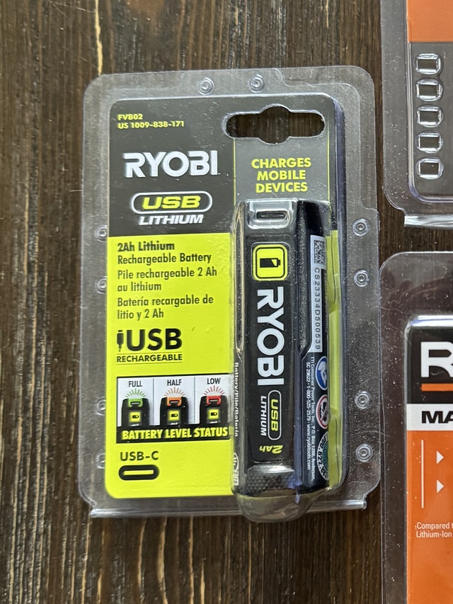 RYOBI USB Lithium 2.0 Ah Battery and Power Bank