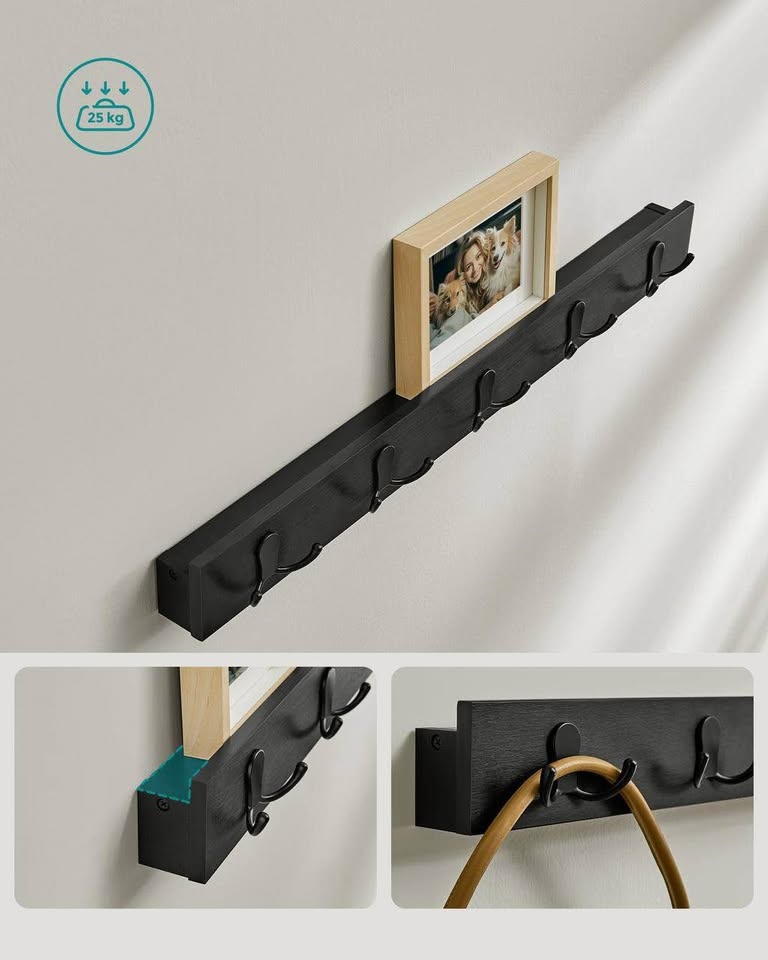 Wall Shelf + Shoe Bench (Black) – New in Box - photo 2