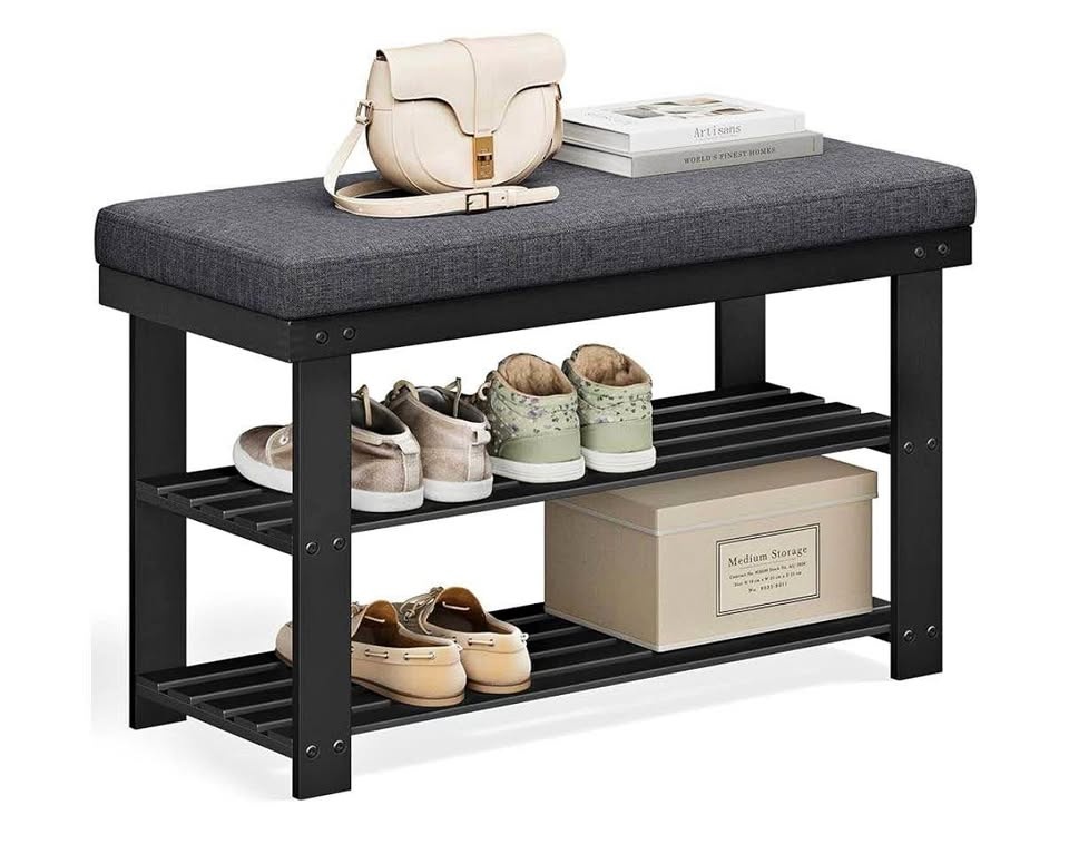 🪑 NEW | SONGMICS Bamboo Shoe Bench – 3-Tier (Sealed)