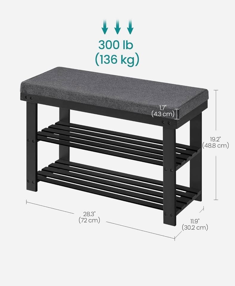 🪑 NEW | SONGMICS Bamboo Shoe Bench – 3-Tier (Sealed) - photo 2