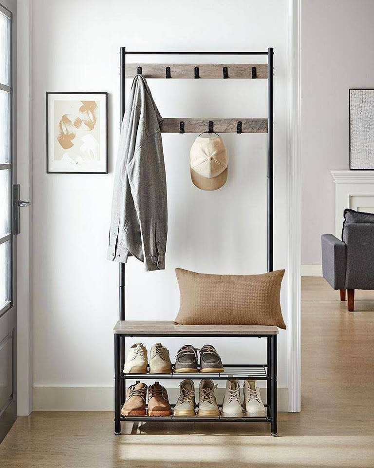 🔥BRAND NEW – VASAGLE Entryway Coat Rack with Shoe Bench🔥