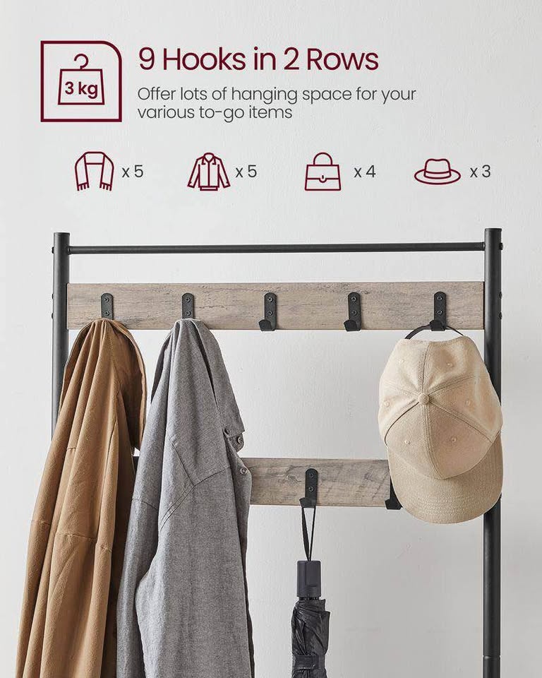 🔥BRAND NEW – VASAGLE Entryway Coat Rack with Shoe Bench🔥 - photo 3