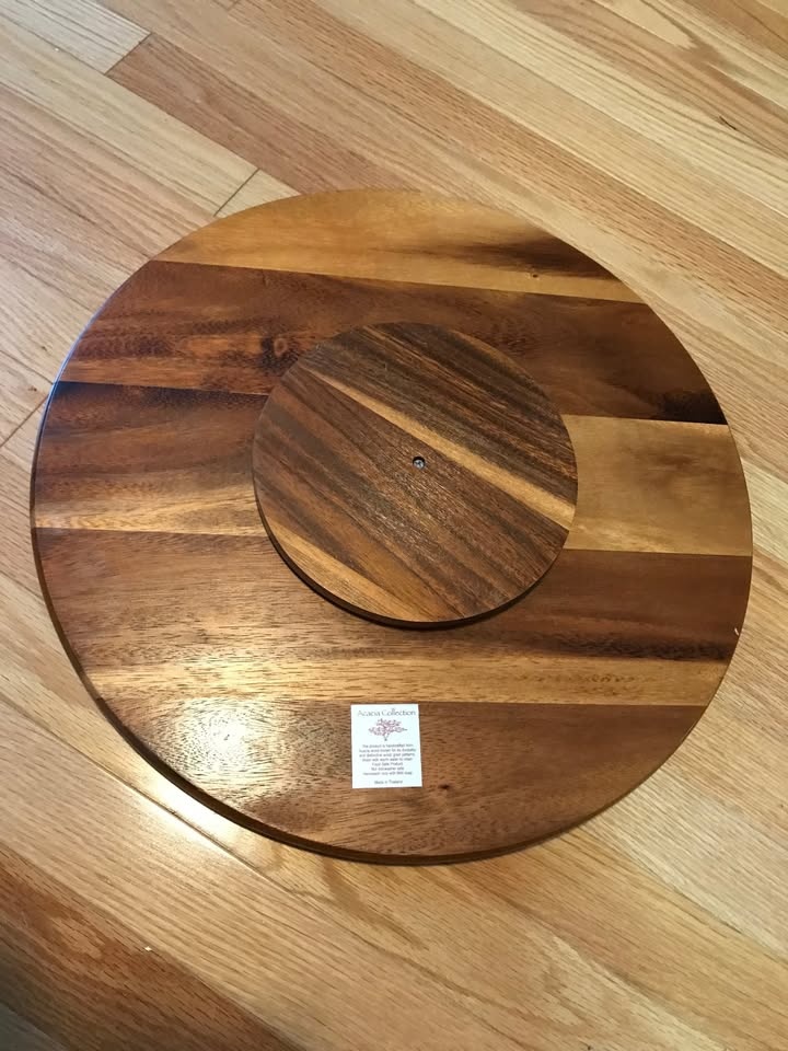 Lazy Susan Acacia Wood 18" - photo 2