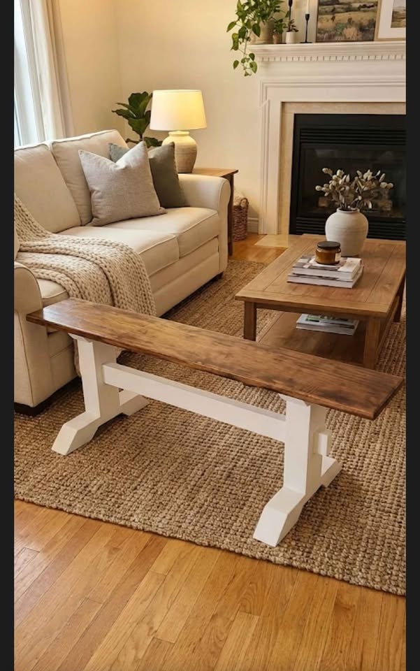 🌿 Custom Handmade Oak Trestle Bench | Modern Farmhouse 🌿 - photo 2