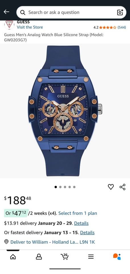 GUESS Phoenix Watch - Blue & Rose Gold - New Battery - photo 4