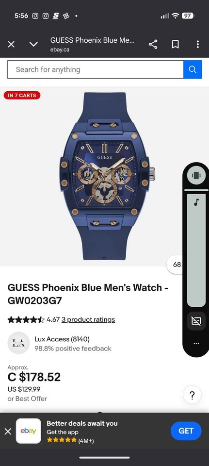 GUESS Phoenix Watch - Blue & Rose Gold - New Battery - photo 5