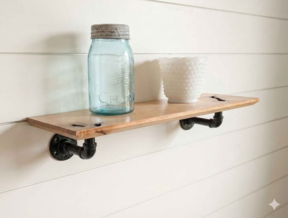 Unique Live-Character Maple Shelves + Industrial Hardware - photo 2