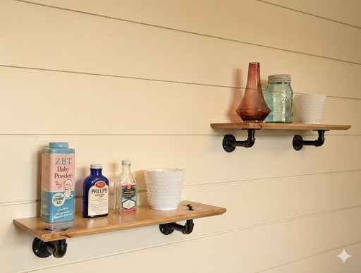 Unique Live-Character Maple Shelves + Industrial Hardware - photo 3