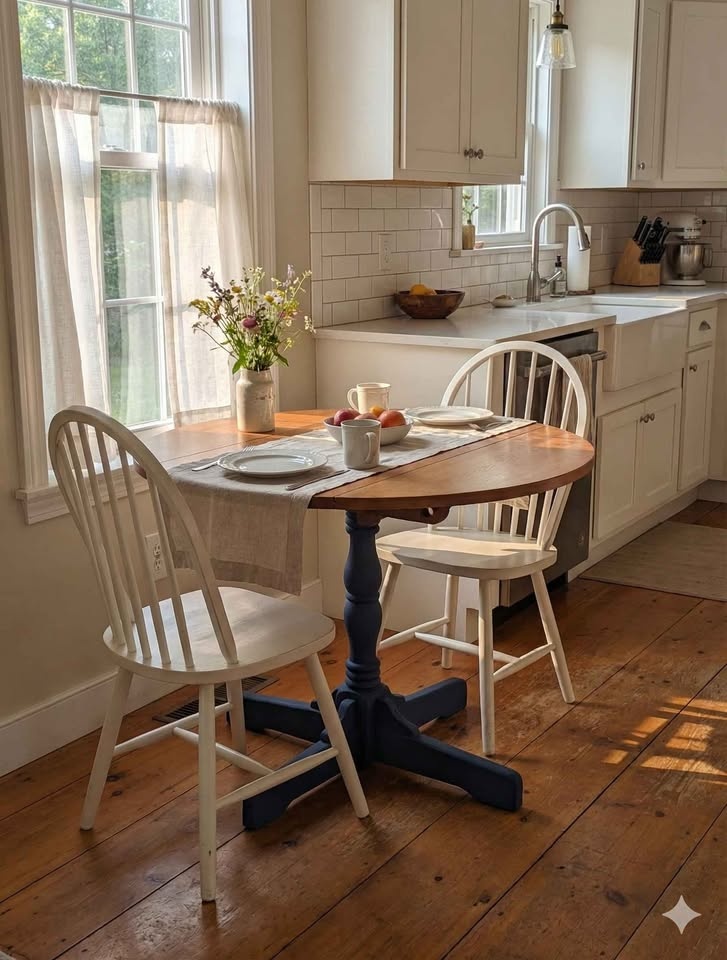 Coastal Farmhouse Drop Leaf Dining Table