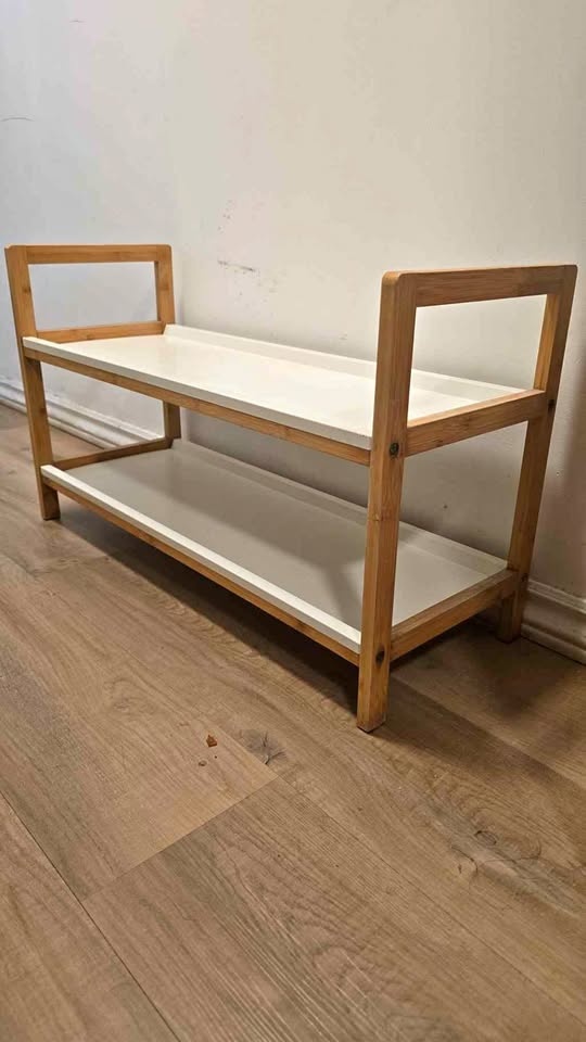 Wooden 2-Tier Shoe Rack