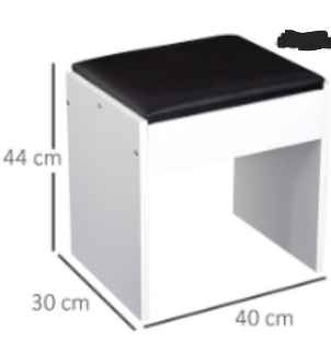 Desk Stool / Vanity Stool – Black & White - photo 4