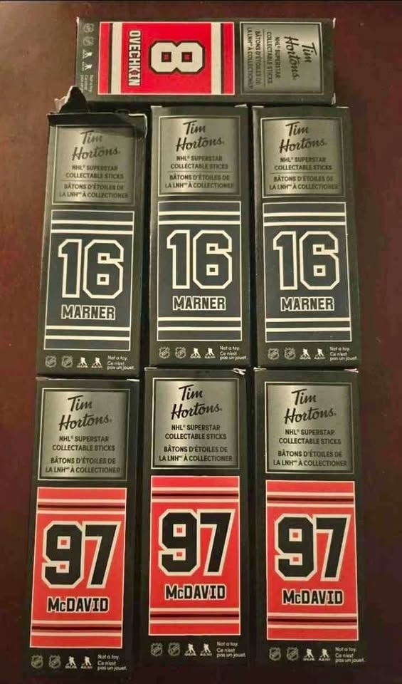 Tim Hortons NHL Superstar Collectable Sticks (7 total)