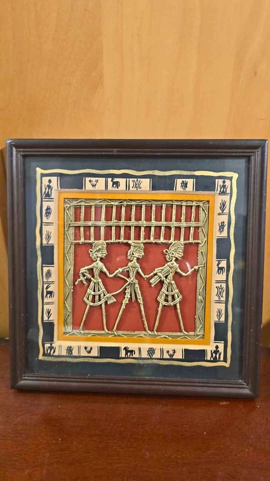 Handcrafted Tribal Art Wall Frame – 23x23 cm
